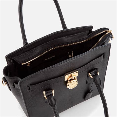 michael michael kors hamilton large tote black|michael kors large satchel handbag.